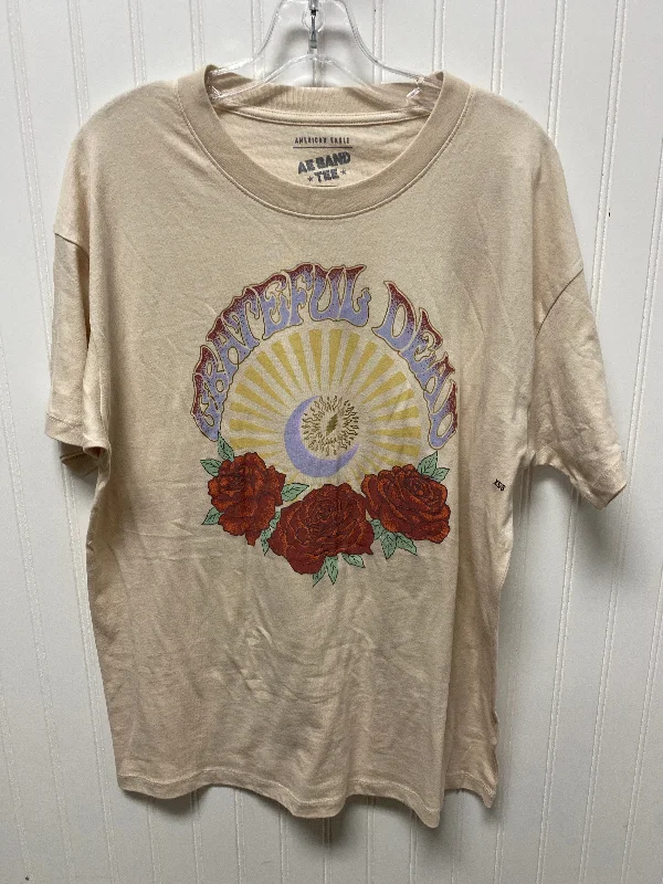 Top Short Sleeve Basic By American Eagle In Beige, Size: Xs