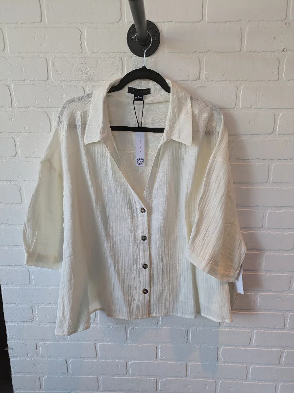 Top Short Sleeve By Sanctuary In Cream, Size: 2x