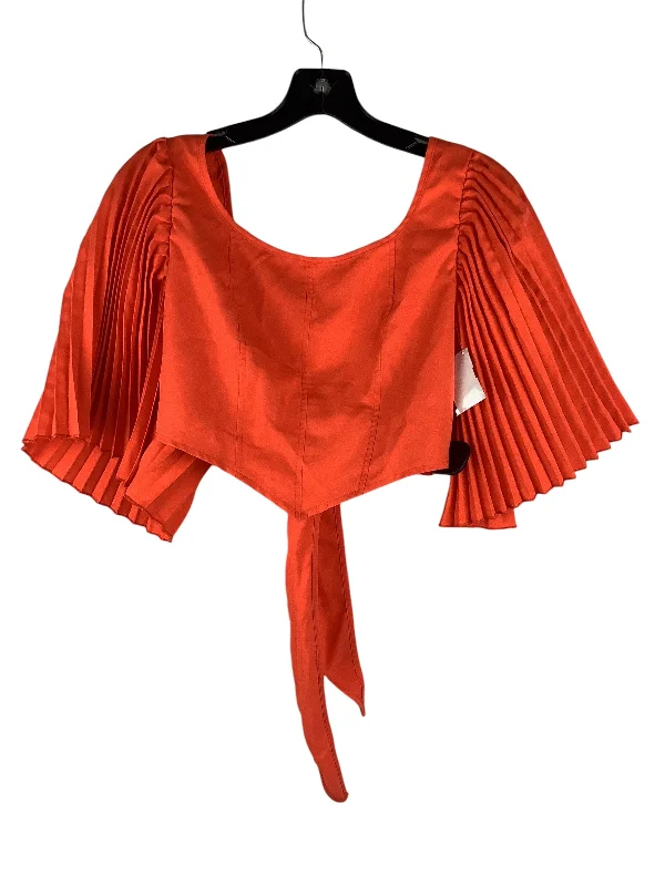 Top Short Sleeve By Shein In Orange, Size: M