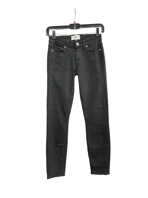 Jeans Skinny By Paige In Black Denim, Size: 0