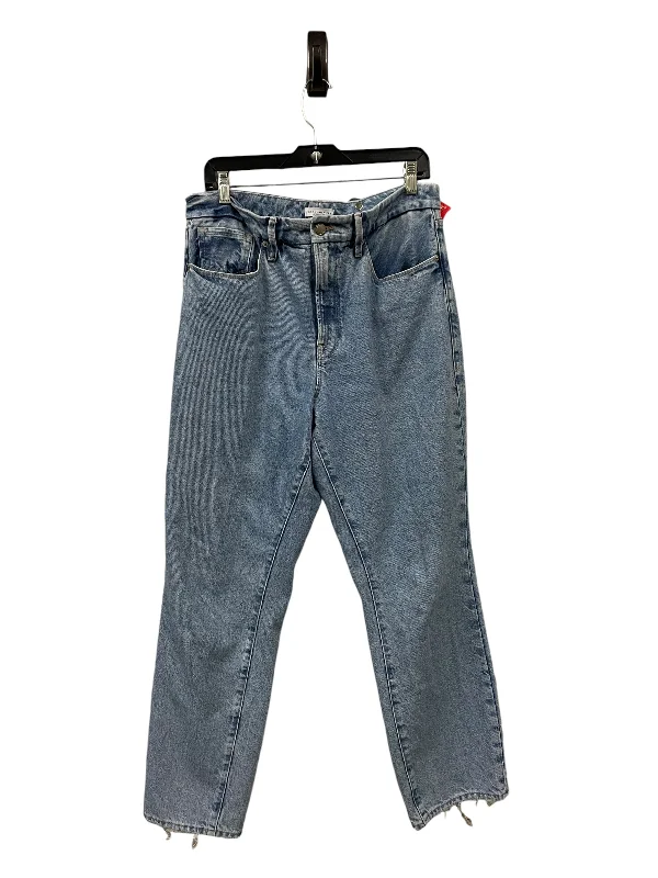 Jeans Straight By Good American In Blue Denim, Size: 12